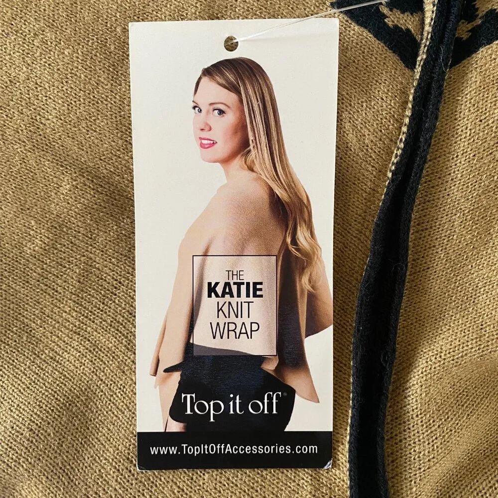 Top it off The Katie Knit Wrap Black Leopard‎ One size